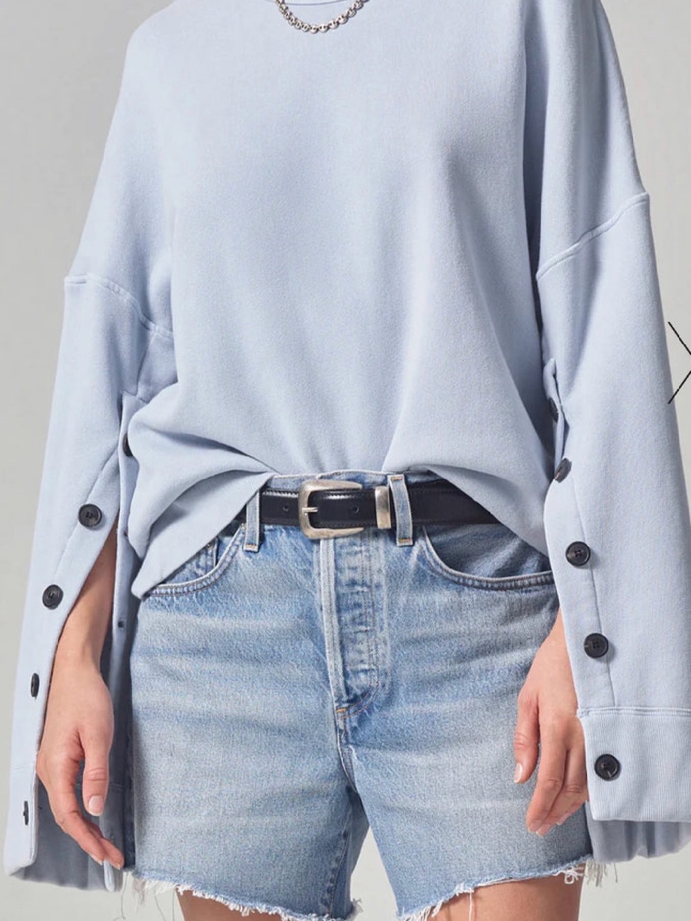 Citizens Of Humanity Pale Blue Cape Sleeve Sweatshirt